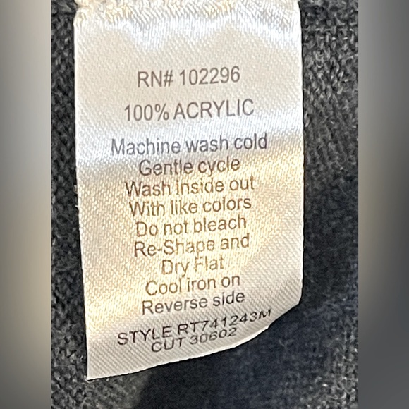 Connected Sweater Dress Belled 3/4 Sleeve Gathered Neck Line Gray Size Small - Picture 7 of 7